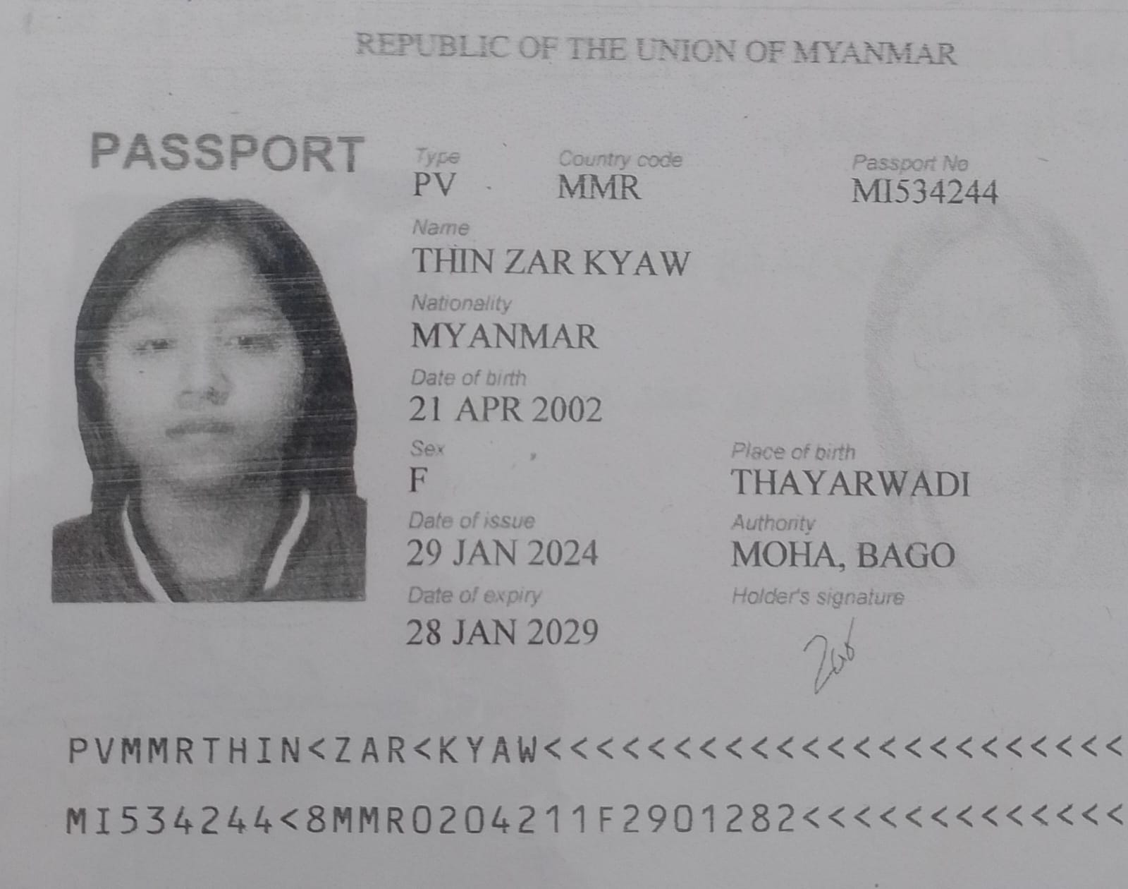 THIN ZAR KYAW